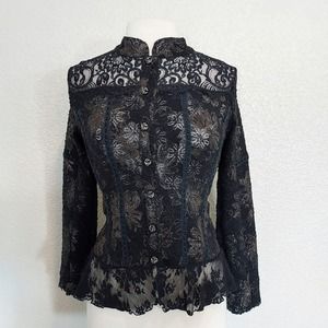 Ann Ferriday Black Lace w/Gold Accent